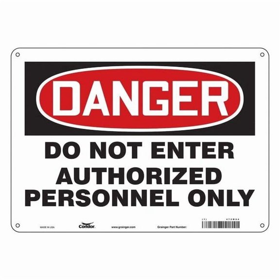 Condor Safety Sign,10 inx14 in,Polyethylene 472M94