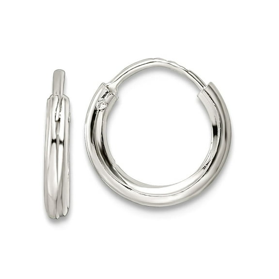 925 Sterling Silver Polished 1.5x10mm Endless Tube Hoop Earrings 10.2x10mm Wide 1.5mm Thick Hoop Earring for Women
