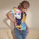 thumbnail image 3 of Fotbe Colorful Cats Pattern Art Body de Mujer con Cuello Redondo y Mangas Cortas, Sin Mangas Ajustado, Suave, Cómodo y Básico-XX-Large, 3 of 7
