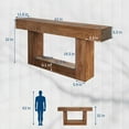 thumbnail image 7 of Accreate 63 Inches Long Console Table, Wooden Entry Table for Entryway, Rustic Sofa Tables Behind Couch, Farmhouse 2-Tier Entryway Tables with U-Shaped Base for Hallway, Living Room, Entrance, Foyer, 7 of 7