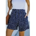 thumbnail image 4 of ABPHQTO Pantalones cortos casuales sueltos de cintura alta con estampado de lunares azules para mujer, 4 of 5