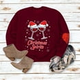 thumbnail image 4 of Hauts de Noël pour Femmes Manches Longues Automne et Hiver Pull Imprimé de Noël Col Rond Manches Longues Blouse Unie Chandails en Molleton Sexy Décontracté, 4 of 4