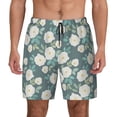 thumbnail image 3 of Uemuo Flower Pattern Mens Swim Trunks Quick Dry Board Shorts with Mesh Lining, Stretch Beach Shorts Quick Dry No-Chafing Board Shorts-3X-Large, 3 of 9