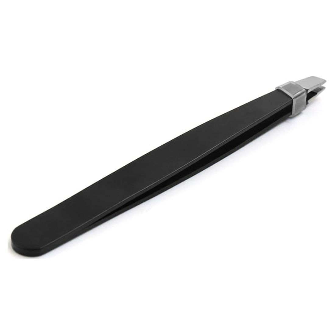 Unique Bargains Black Stainless Steel Slanted Clip Eyebrow Tweezers Beauty Tweezer Tool