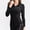 Black, variant on Womens Summer Tops Zipper Yoga Long Sleeve Sportswear Fitness Running Slim Stand Collar Sweater Blouse Athletic Workout Activewear Shirt