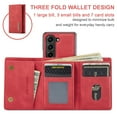 thumbnail image 6 of SaniMore Case for Samsung Galaxy Z Fold 5 7.6" 2023, PU Leather Case Soft TPU Inner Detachable Magnetic Folding Wallet Card Slots Kickstand Anti-drop Shockproof 360°Protection Cover, Red, 6 of 12