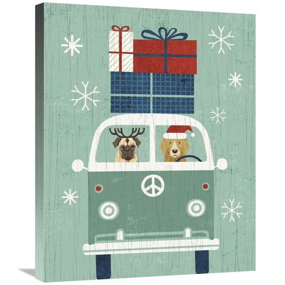 Global Gallery's 'Holiday on Wheels XII' By Michael Mullan Stretched Canvas Wall Art