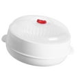 thumbnail image 3 of White Plastic Microwave Steamer for Home Use with Ventilation Holes and Heat Insulated Handle Ideal for Dumplings and Fish 1.5 L, 3 of 7