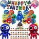 thumbnail image 2 of Pancarta de decoración para fiesta de cumpleaños de Rainbow Friends, adornos para tartas, juego de terror, vajilla de Rainbow Friends, globos, suministros para fiestas, 2 of 5