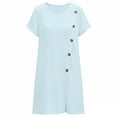 thumbnail image 2 of LIaqionyy Women's T Shirt Dress Short Sleeve Summer Casual Button down Crew Neck Sundresses Mini Dresses, 2 of 7