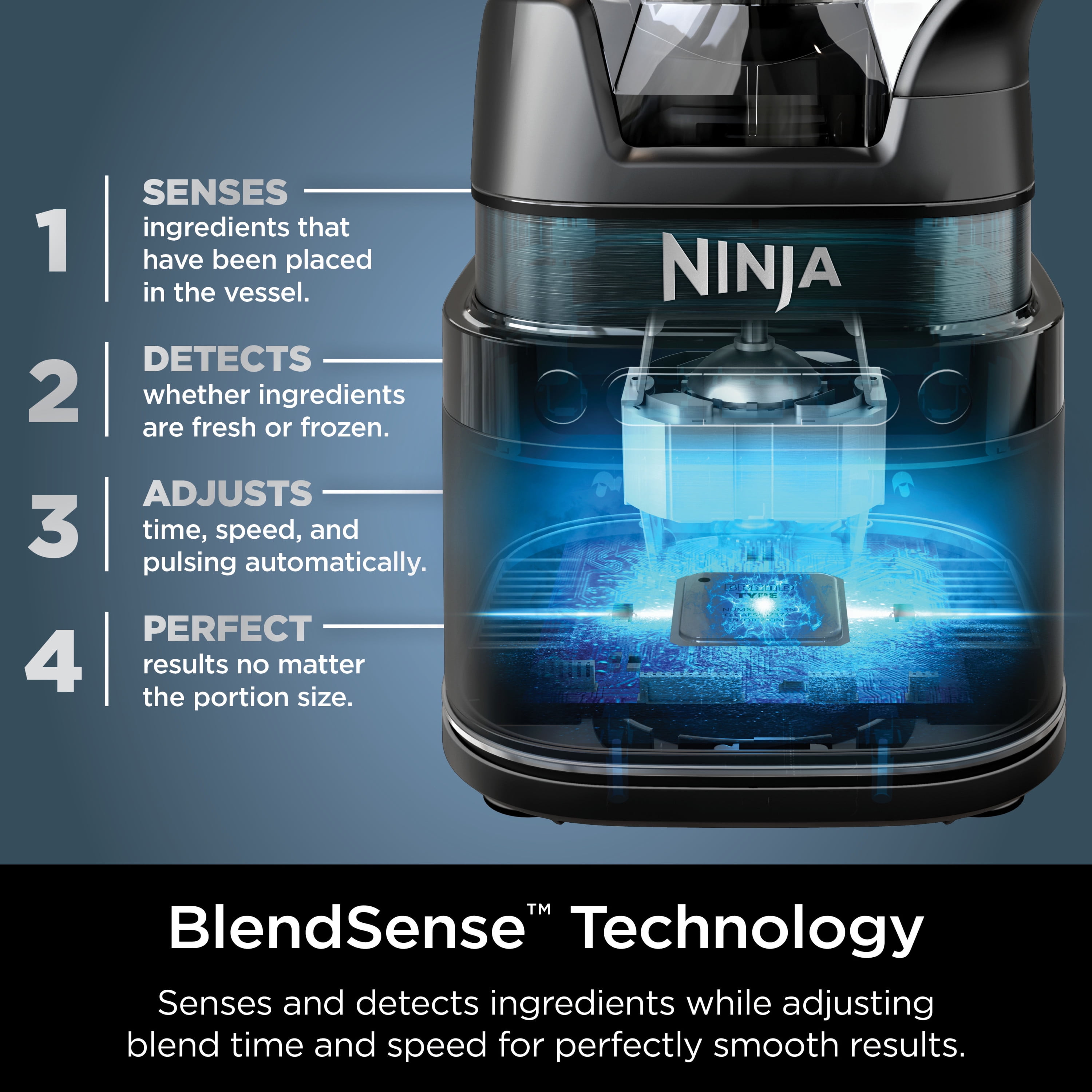 Ninja Detect Duo Power Blender + Single Serve with Blend Sense Technology,  Platinum Silver, TB300 