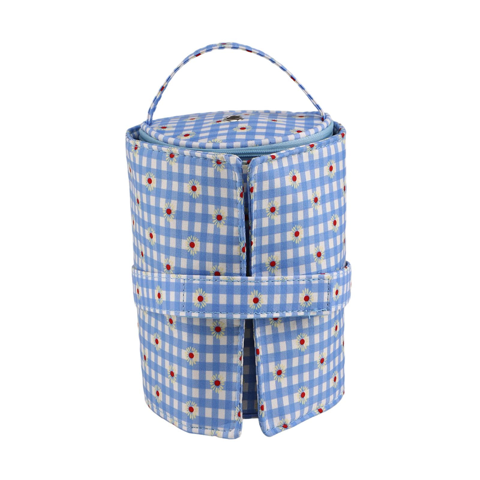 Yarn Storage Tote,Yarn Storage Tote Bag Knitting Crochet Organizer,Detachable Yarn Dispenser Thread Holder case Tote,Portable Storage Bag Yarns Projects Carrying Case,Knitting Crochet Blue