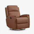 thumbnail image 3 of CHITA Swivel Glider Recliner Nursery Chair Manual Push Back Recliner for Living Room, Terracotta Brown, 3 of 14