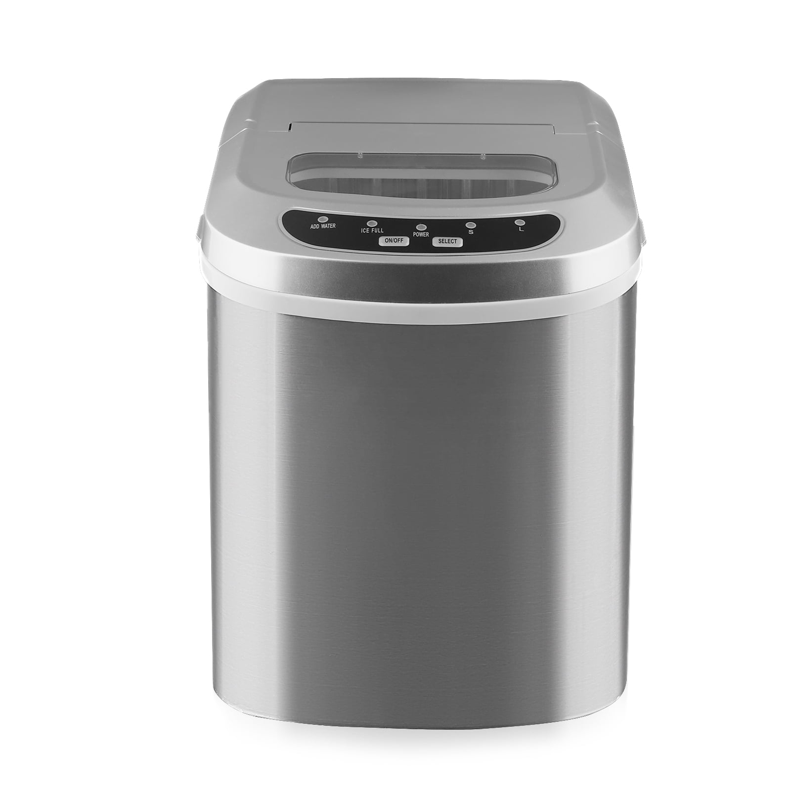 Kepooman 12kg / 24H Counter Top Stainless Steel Automatic Ice Cube Maker for Parties Mixed Drinks, Silver