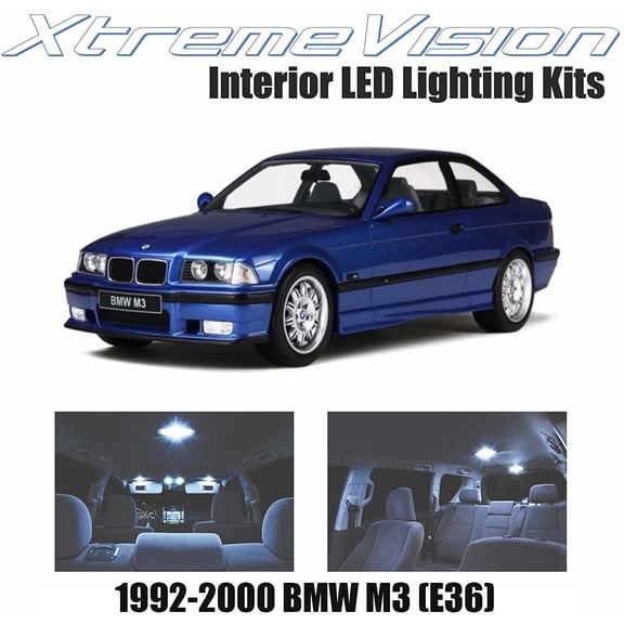 Xtremevision Interior LED for BMW M3 E36 1992-2000 14 Pieces Cool White Interior LED Kit Installation Tool