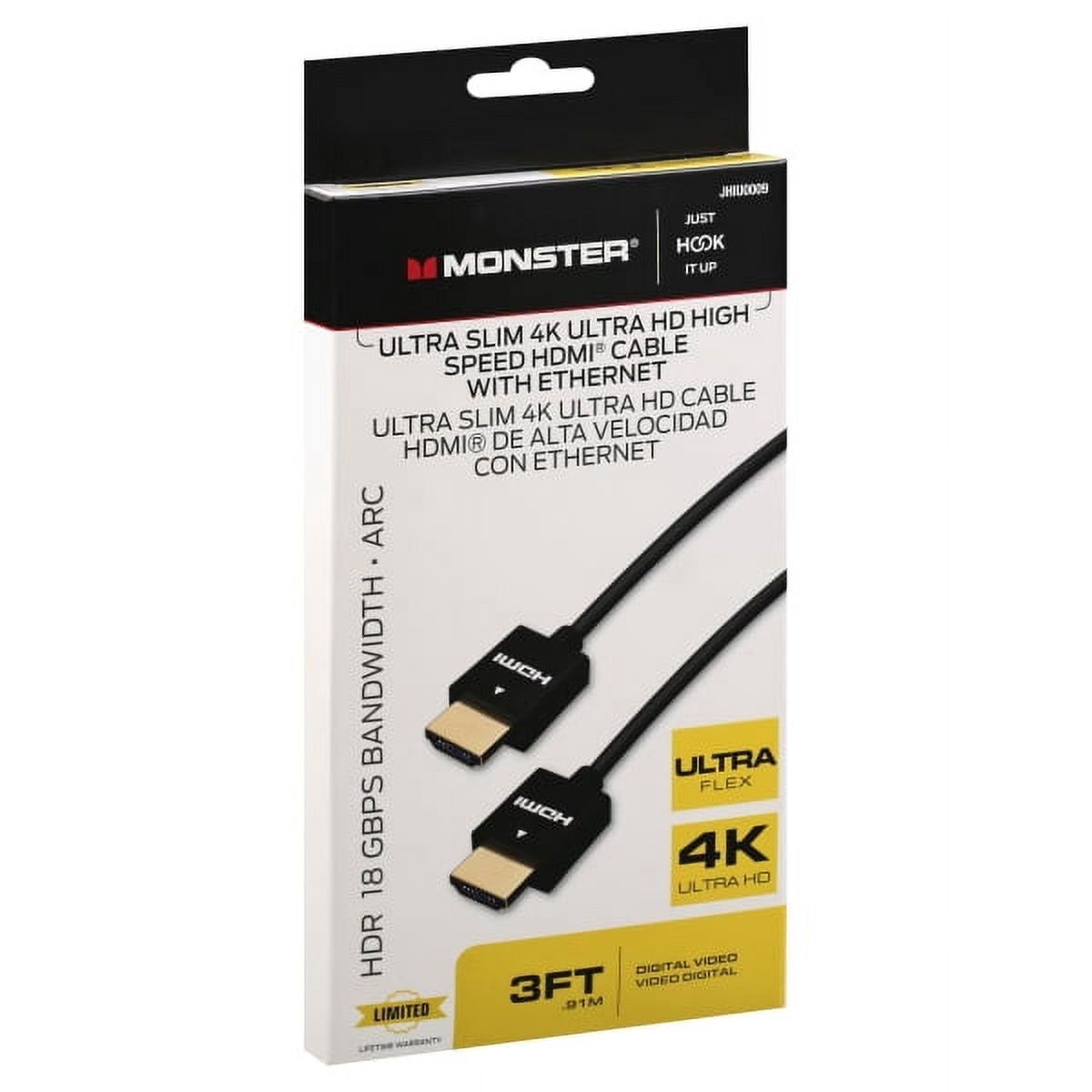 CABLE HDMI SLIM 3' by JUST HOOK IT UP MfrPartNo JHIU0009