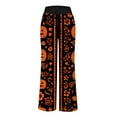 thumbnail image 6 of TTUHYWXI Halloween Pajama Pants for Women Loose Fit Wide Leg Trouser Pants Casual Elastic Waist Drawstring Palazzo Pants (Orange, L), 6 of 6