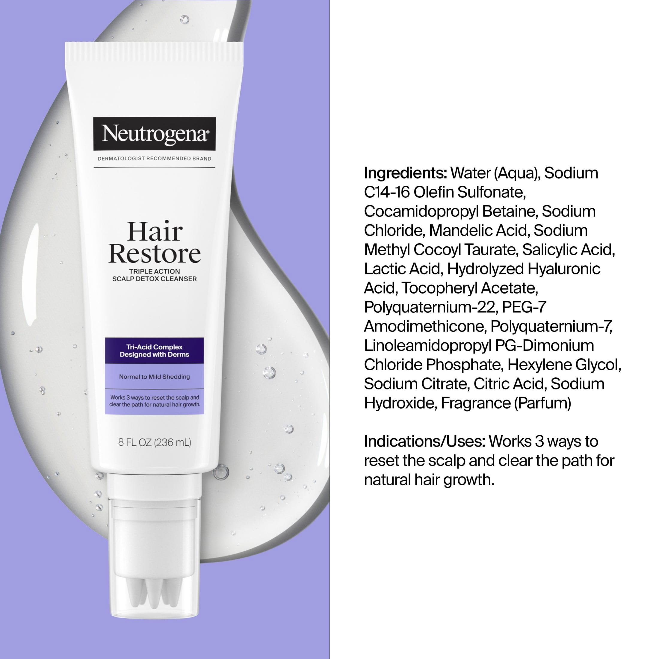 Neutrogena Hair Restore Detox Cleanser, 8 fl oz