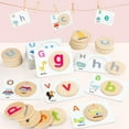 thumbnail image 2 of asddcavvf Wooden Children's Spelling Learning Toys, Matching Letter Games, Double-Sided Handheld Math Games for Kids Hunger Hippo Game Building Tiles for Toddlers 1-3, 2 of 8