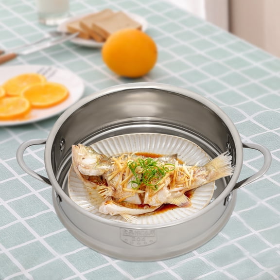16cm 1 Tier Stainless Steel Cooking Steamer Pot, Kitchen Meat Vegetable Steamer for All Pans with An Inner Diameter of 6.3 Inches.
