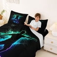 thumbnail image 3 of Castle Fairy Soccer Gamer Queen Sheets 4 Pieces, Neon Blue Green Queen Sheet Sets,1 Fitted Sheet, 1 Flat Sheet and 2 Pillowcases, 3 of 6