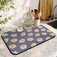 thumbnail image 3 of Washable Rubber Daisy Cute Floral Dish Drying Mats for Kitchen Counter Home Large Coffee Bar Pad Accessories and Decor for Utensils Stemware 19.5''x12'', 3 of 7