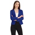 thumbnail image 1 of Chaqueta abierta de la chaqueta del traje de la cosecha del trabajo de la oficina del frente de las mujeres Azul real XL, 1 of 6