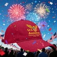 thumbnail image 5 of 2PCS 250th Anniversary USA Baseball Cap,Adjustable Retro Embroidered Hat for Men Women Gifts (Red), 5 of 6