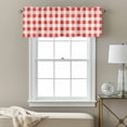thumbnail image 3 of Orange Red Checkered Kitchen Curtain Valances for Windows Farmhouse Short Curtains, Farmhouse Buffalo Plaid Rod Pocket Valance Curtain for Bedroom Cafe Living Room 42"x12", 3 of 8