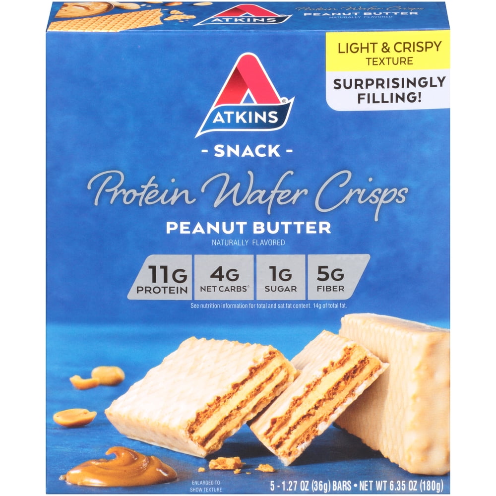 Atkins Protein Wafer Crisps, Lemon Vanilla, Keto Friendly, 5 Count