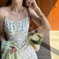 thumbnail image 3 of Robe Mini Florale Femme à Bretelles Spaghetti Douce Été Vintage Basiques Boho Robes FJH FJH, 3 of 6