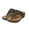 thumbnail image 6 of Povozer Sandals for Women Flip Flops Retro Hollow out T-strap Thong Sandals(Black,9), 6 of 6