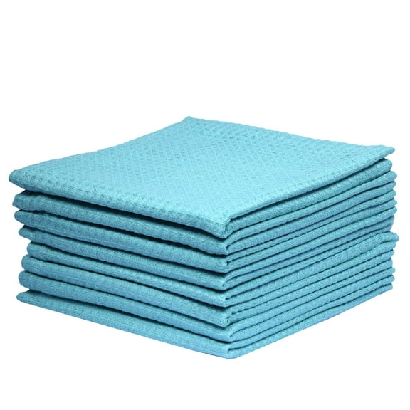 Urban Villa Dish cloths 12"x12" Set of 4 solid Aqua/white