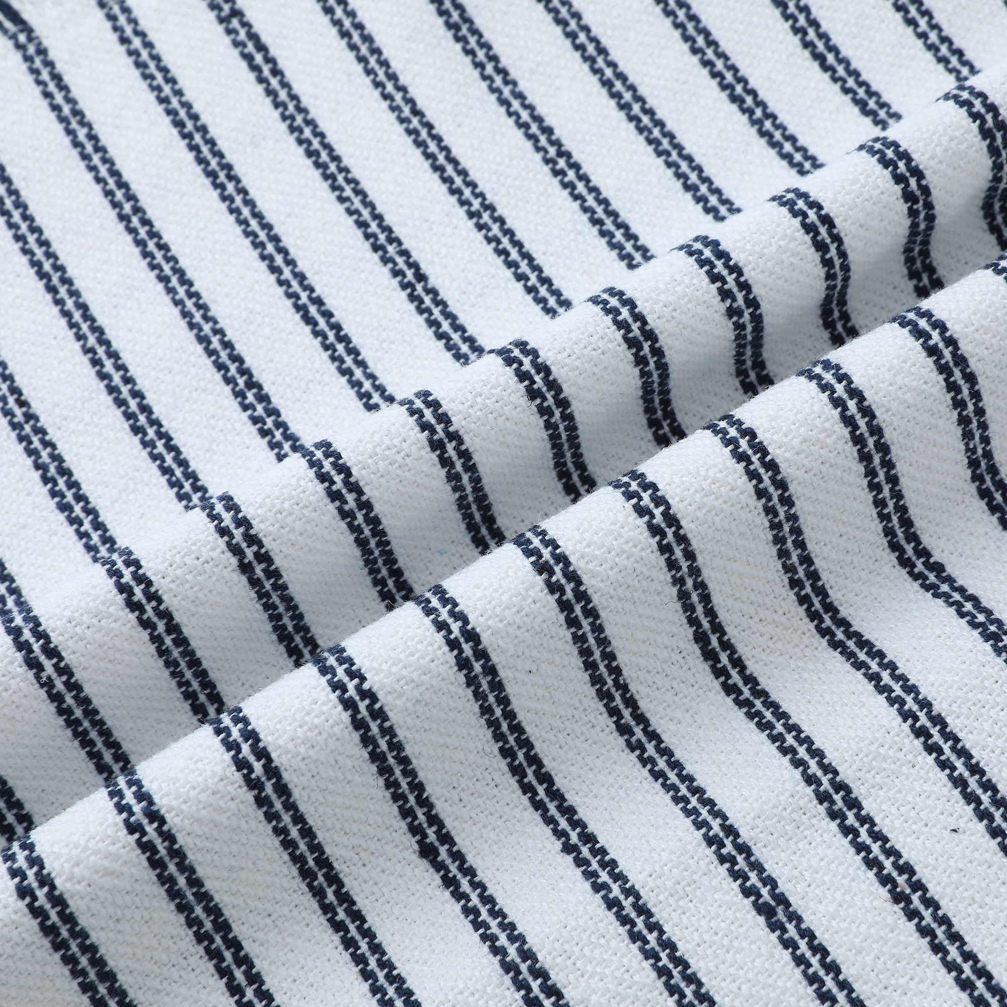 Unique Bargains 4 Pcs Classical Striped Throw Pillow Cover Navy Blue 18" x 18"/20" x 20"
