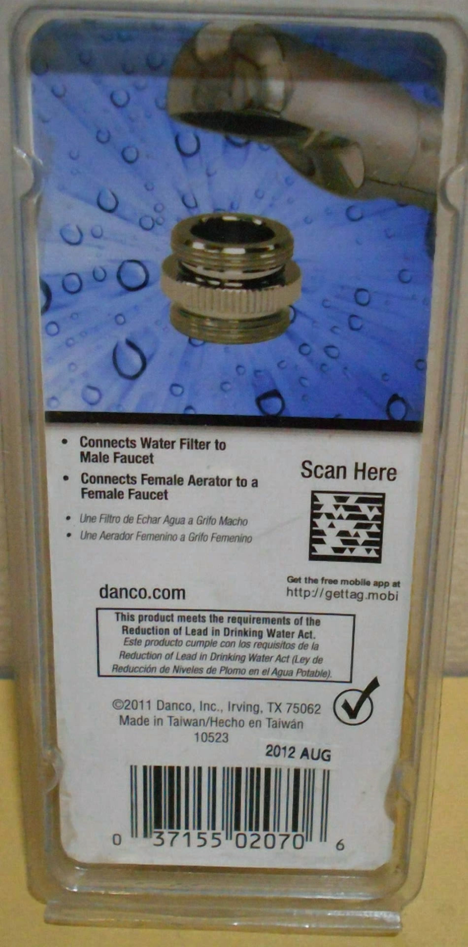 CRESTIN- Lot Of 2 Danco 10523 Faucet Aerator Male To Male Adapters 3/4"-27M