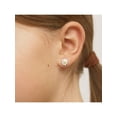 thumbnail image 4 of 925 Sterling Silver Enamel Daisy Screw Back Earrings for Toddler Girls Flower, 4 of 9