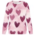 thumbnail image 5 of Plus Size Tops for Women Viikei 2025 Fall Womens Tops Plus Clearance,Women's Valentine's Day Printed Long Sleeved Round Neck Top/shirt Multicolor XL, 5 of 5