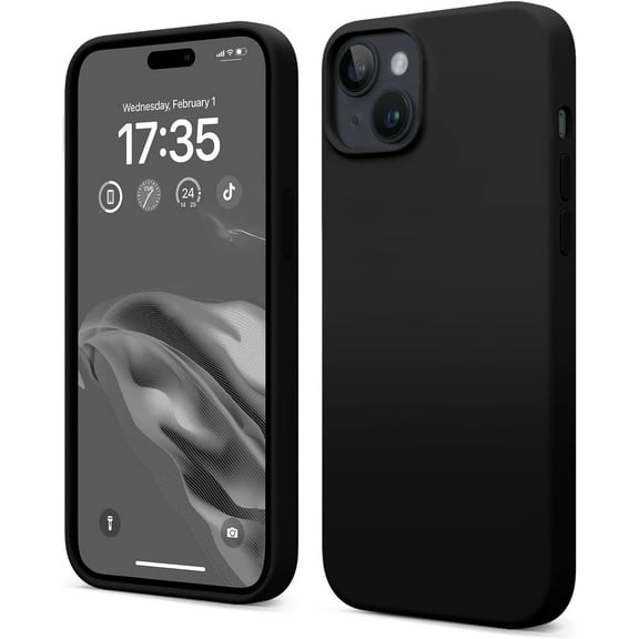 Compatible with iPhone 14 Case, Silky Touch Premium Soft Liquid Silicone Rubber Anti-Fingerprint Full-Body Protective Bumper Phone Case for iPhone 14, 6.1 inch (Space Black)