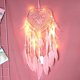 thumbnail image 5 of ZHAOCHENG Atrapasueños, luz LED estilo bohemio hecha a mano para decoración de dormitorio de coche, atrapasueños para colgar en la pared, decoración romántica (rosa claro, claro), 5 of 5