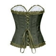 thumbnail image 4 of Corset Tops for Women Bustier Shapewear Lingeri Push Up Bodysuit Lace Waist Party Bustier Top Sexy Overbust Strapless Bodysuit Army Green 2XL-Large, 4 of 4