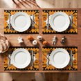 thumbnail image 4 of Sm:)e Jack-O'-Lantern Bat Ghost Broom Halloween Placemats Set of 4, 12x18 Inch Holiday Table Mats for Indoor Outdoor Party Dining Decoration, 4 of 7