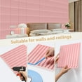 thumbnail image 5 of 30 Pack Textured 3D Wall Panels for Interior Wall Decor, PVC Decorative Wall Panels for Living Room Bedroom Hotel Office, Pink 11.8''x11.8'' Cover 29 Sq.​ Ft​, 5 of 7