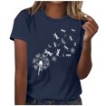 thumbnail image 1 of FAIWAD Hauts d'Été pour Femmes Manches Courtes Imprimé Floral Chemises Décontractées Tunique Ample, 1 of 4