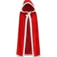 thumbnail image 1 of Full Length Hooded Velvet Cloak Christmas Santa Claus Plush Trim Tie Up Red Cape Holiday Cosplay Costume, 1 of 4