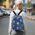 thumbnail image 7 of FORMRS Mini Backpack Purse for Women Quilted Travel Daypack Casual Shoulder Bag, Blue Jellyfish, 7 of 7