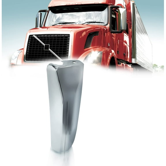 TORQUE Chrome Door Mirror Cover Replacement for 2004-2018 Volvo VNL Semi Trucks Curved Cover Driver Left Side LHD (TR005-L)