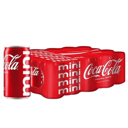 Coca-Cola Mini Soda Pop Soft Drink, 8 fl oz, 20 Pack Cans, Allergens Not Contained