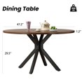thumbnail image 3 of GlasFlength Dining Furniture Sets 47 Inch Round Table Mid Century Modern Farmhouse Design for Kitchen Dining Room, Walnut, 3 of 6
