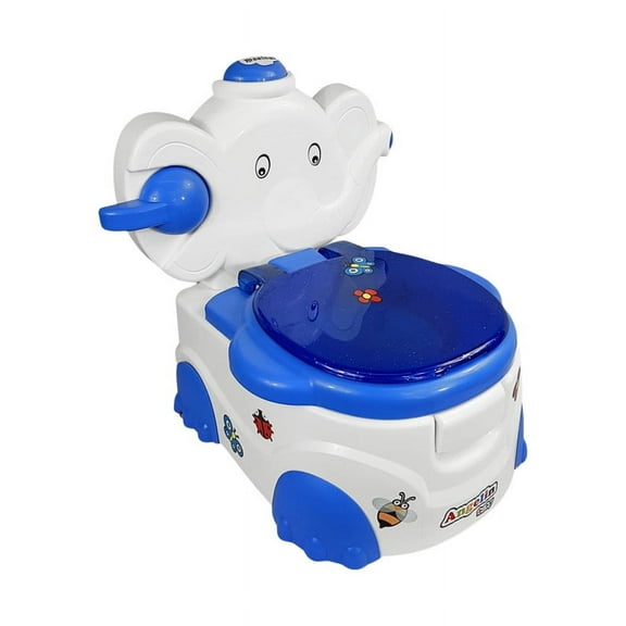 Baño Entrenador Bacinica Angelin Baby  Elefante con sonido, con dispensador, con tapa Azul