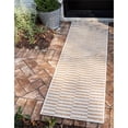 thumbnail image 2 of Unique Loom Outdoor Striped Classic Rug 2' x 6' Runner Light Brown/Ivory, 2 of 2